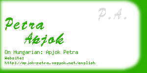 petra apjok business card